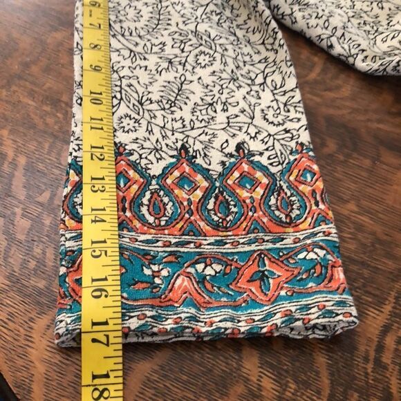 Lucky Brand Black and White Print Shift Dress With Colorful Borders and Sequins - Picture 16 of 16